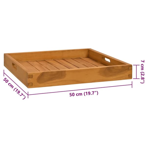 vidaXL Serveringsbricka 50x50 cm massivt teakträ Brun