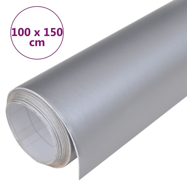 vidaXL Bilfoliering matt silver 100x150 cm matt silver