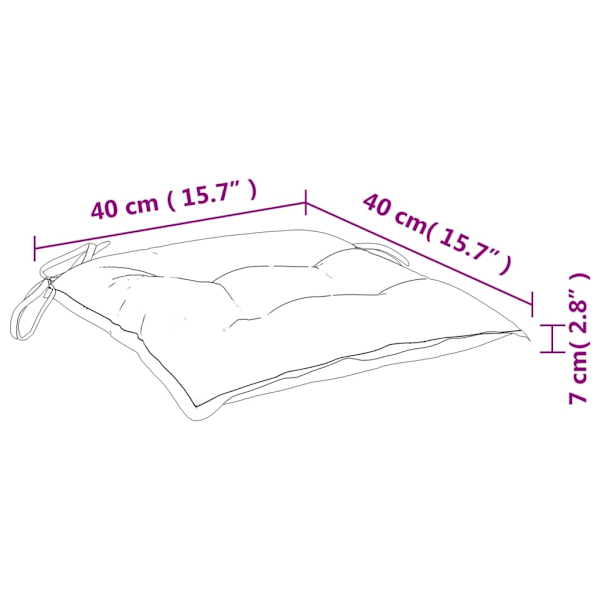 vidaXL Stolsdynor 4 st grå 40x40x7 cm oxfordtyg grå