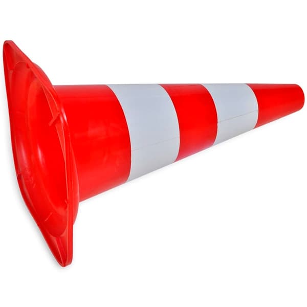 vidaXL 10 Trafikkoner röd och vit 50 cm