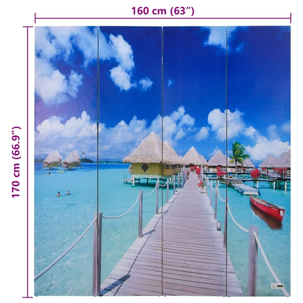 vidaXL Rumsavdelare 160x180 Sandstrand multifärg