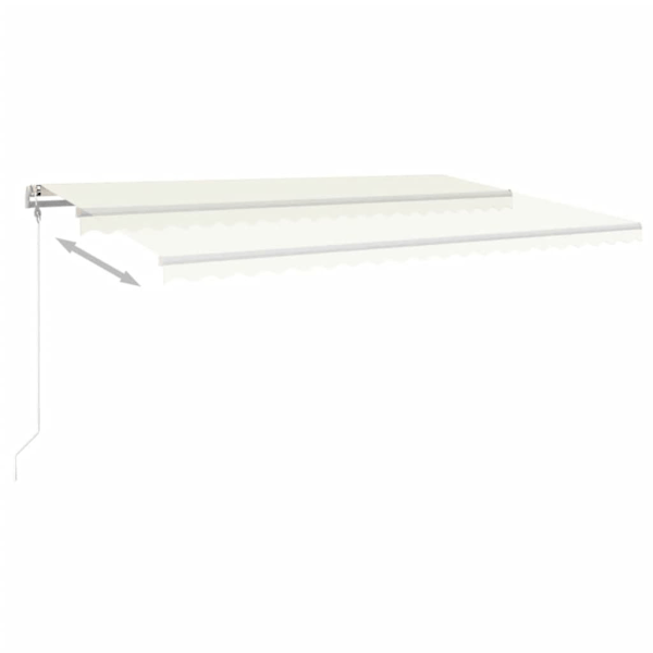 vidaXL Automatisk markis med vindsensor & LED 500x350 cm gräddvit Creme