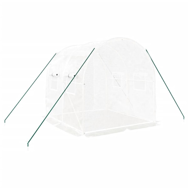vidaXL Växthus med stålram vit 4 m² 2x2x2 m Vit