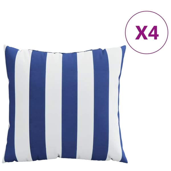 vidaXL Prydnadskuddar 4 st blå och vit 40x40 cm tyg Blå