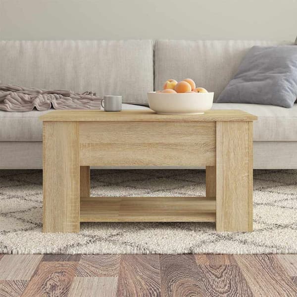 vidaXL Soffbord sonoma-ek 79x49x41 cm konstruerat trä Brun