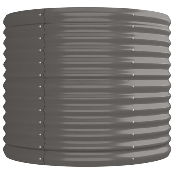 vidaXL Odlingslåda pulverlackerat stål 224x80x68 cm grå Grå