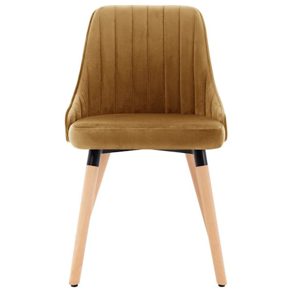 vidaXL Matstolar 2 st brun sammet Brun