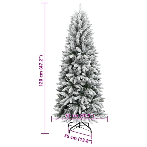 vidaXL Plastgran med snö 120 cm PVC&PE Vit