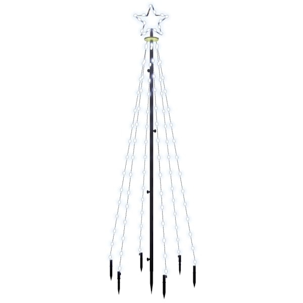 vidaXL Julgran med markspett 108 kallvita lysdioder 180 cm Vit