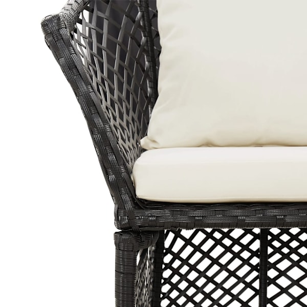 vidaXL Loungegrupp med dynor 2 delar svart konstrotting Svart