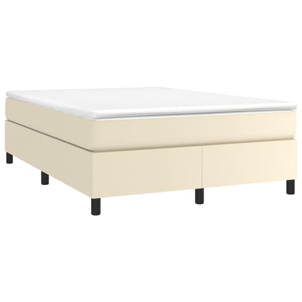 vidaXL Ramsäng gräddvit 140x190 cm konstläder Kräm
