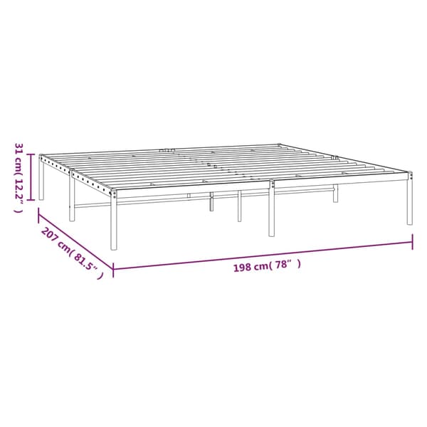 vidaXL Sängram metall vit 193x203 cm Vit