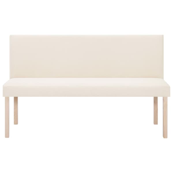 vidaXL Bänk 139,5 cm polyester gräddvit Creme