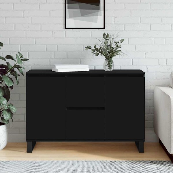 vidaXL Skänk svart 104x35x70 cm konstruerat trä Svart