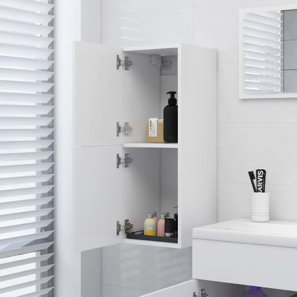 vidaXL Badrumsskåp vit 30x30x80 cm konstruerat trä Vit