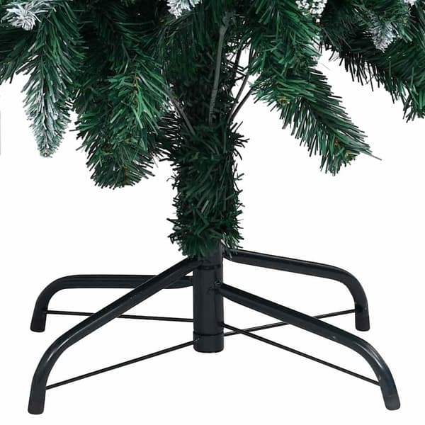 vidaXL Belyst plastgran med kulor och kottar 210 cm Grön