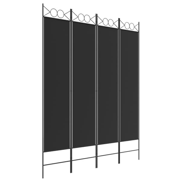 vidaXL Rumsavdelare 4 paneler svart 160x200 cm tyg art