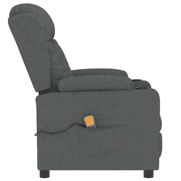 vidaXL Massagefåtölj mörkgrå tyg grå