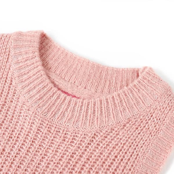 vidaXL Stickad väst för barn ljusrosa 92 Rosa