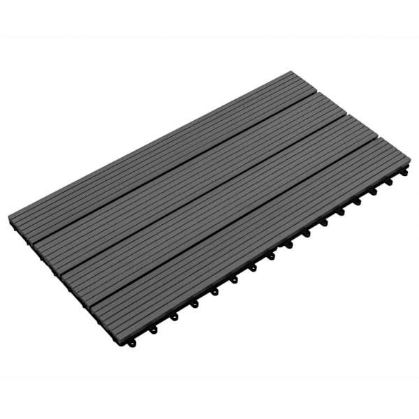 vidaXL Markplattor 6 st WPC 60x30 cm 1,08 m² svart Svart