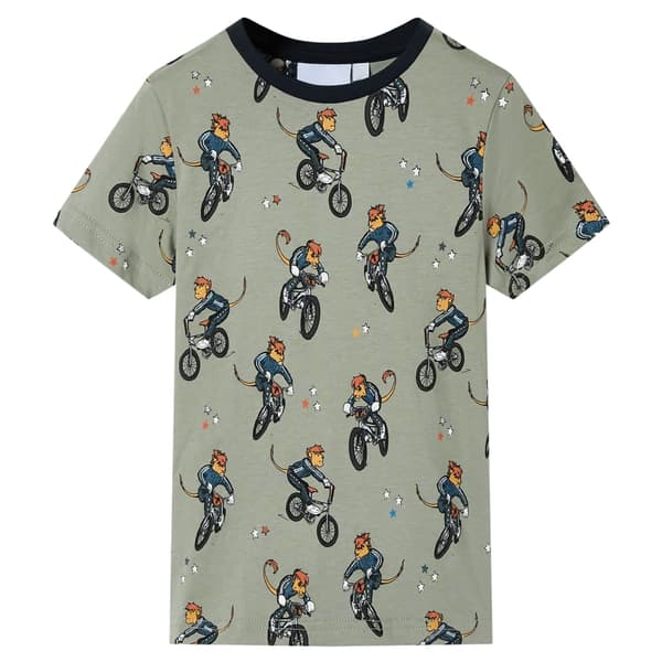 vidaXL Barnpyjamas med korta ärmar ljus khaki 92 Grön