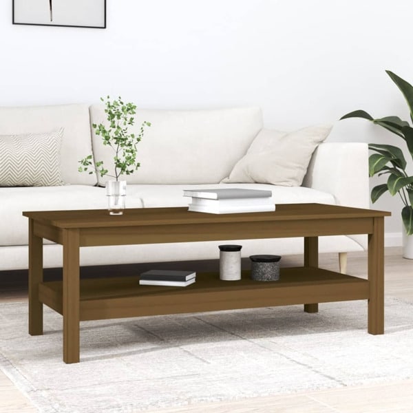 vidaXL Soffbord honungsbrun 110x50x40 cm massiv furu Brun