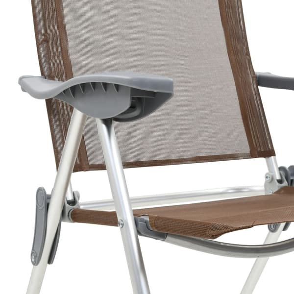 vidaXL Hopfällbara campingstolar 2 st aluminium brun Brun