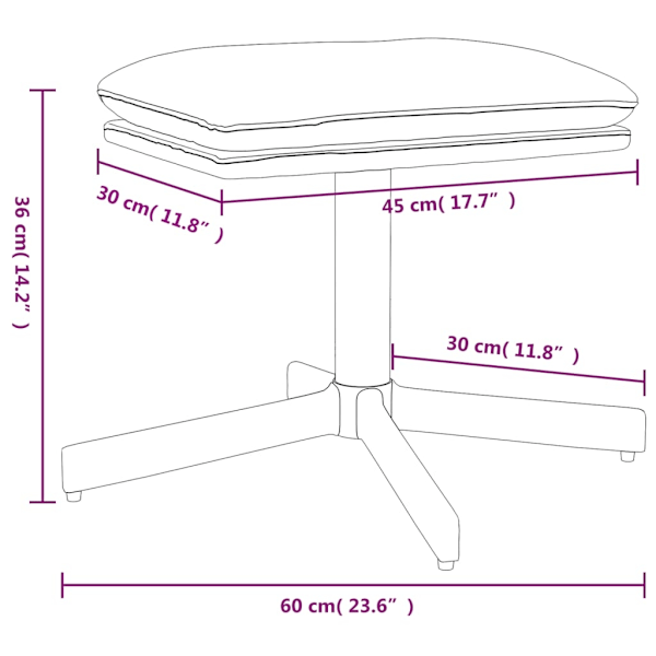 vidaXL Fotpall brun 60x60x36 cm konstläder Brun