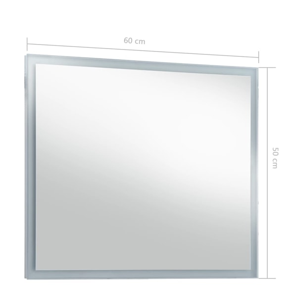 vidaXL Badrumsspegel LED 60x50 cm Silver