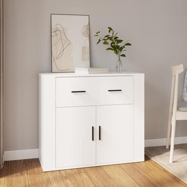 vidaXL Skänk vit 80x33x70 cm konstruerat trä Vit