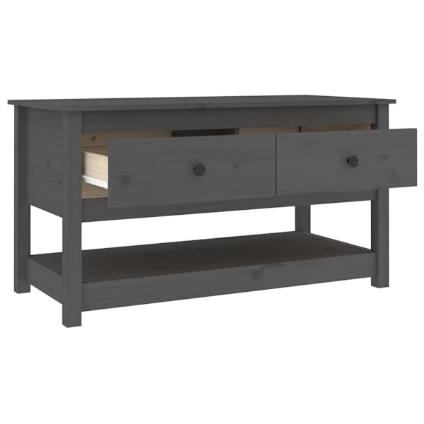 vidaXL Soffbord grå 102x49x55 cm massiv furu Grå