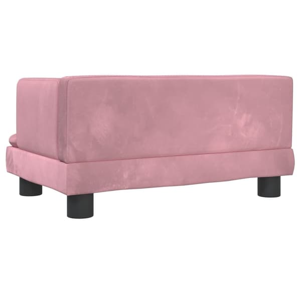 vidaXL Barnsoffa rosa 60x40x30 cm sammet Rosa