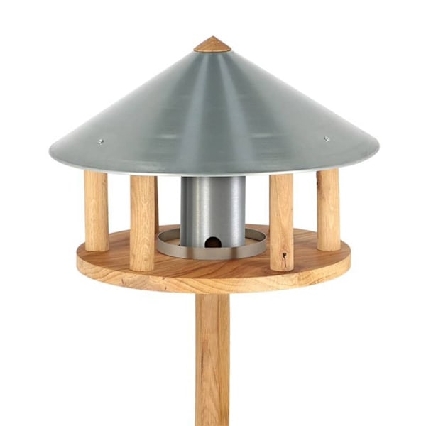 Esschert Design Fågelmatare med silo och runt tak zink Flerfärgsdesign