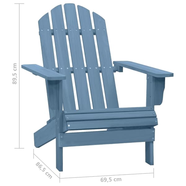 vidaXL Adirondackstol massivt granträ blå Blå