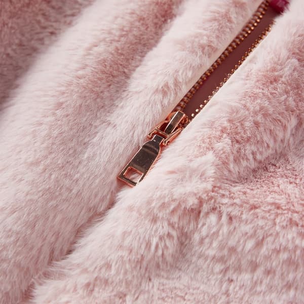 vidaXL Jacka för barn konstpäls rosa 116 Rosa