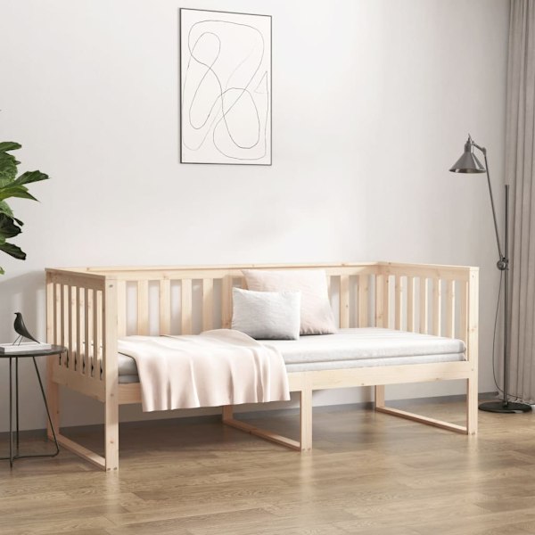 vidaXL Dagbädd 90x200 cm massiv furu Brun