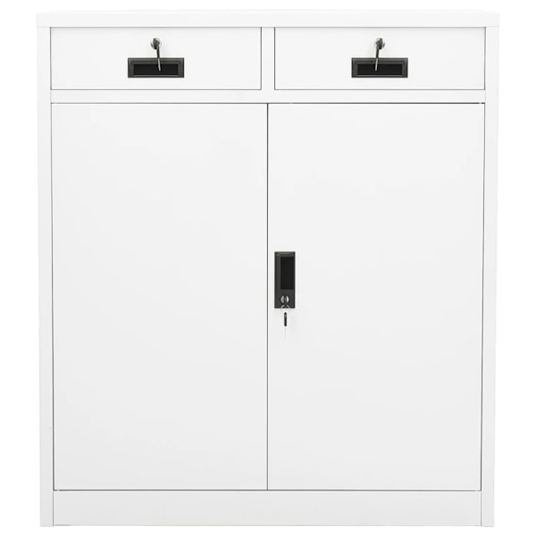 vidaXL Dokumentskåp vit 90x40x102 cm stål Vit