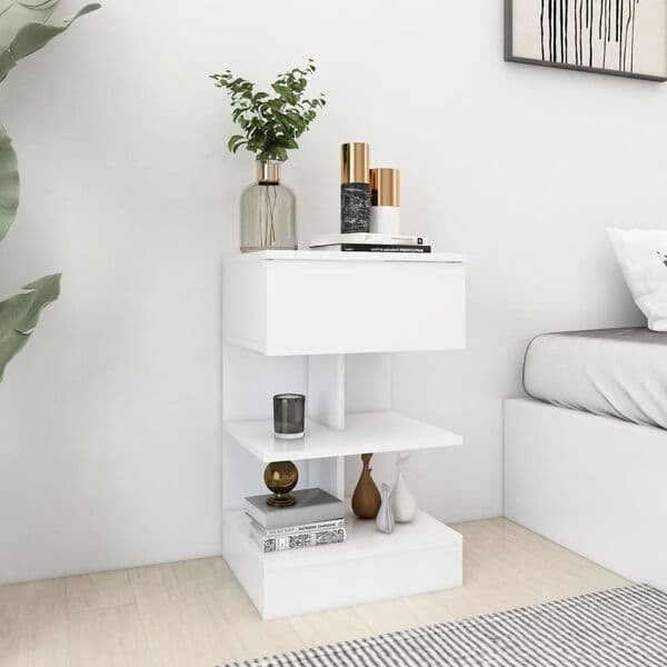 vidaXL Sängbord vit 40x35x65 cm konstruerat trä Vit