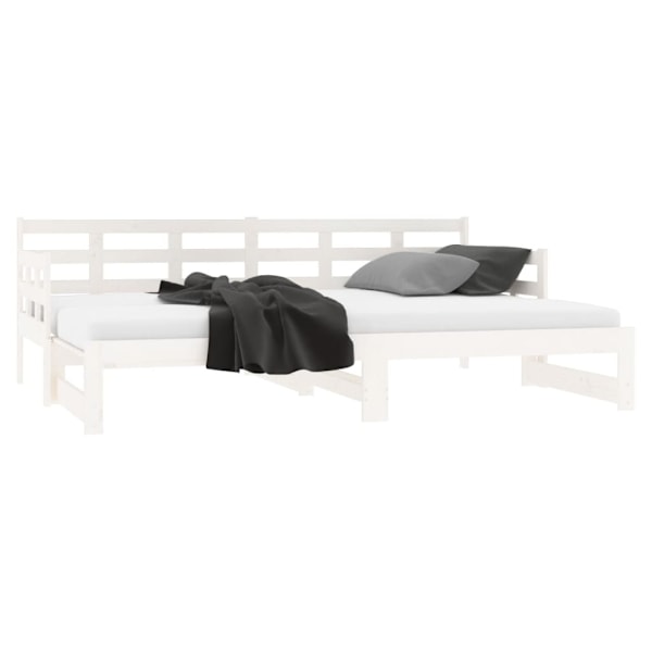 vidaXL Bäddsoffa vit massiv furu 2x(80x200) cm Vit