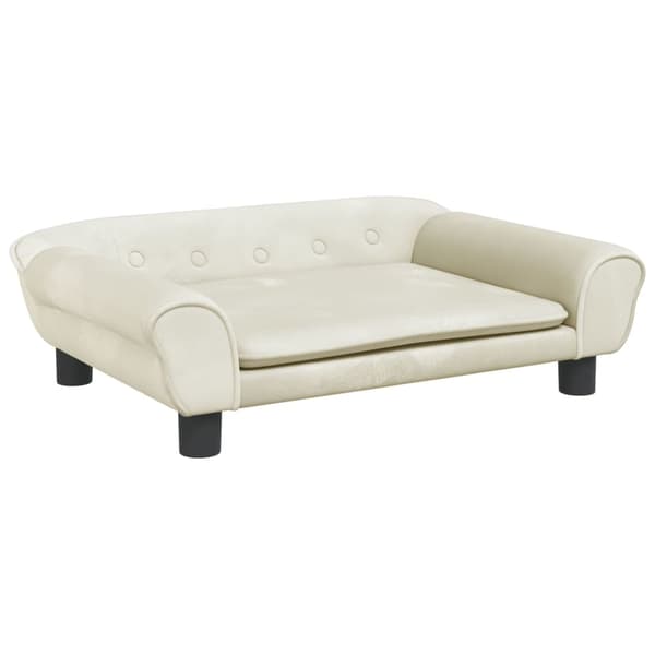 vidaXL Barnsoffa gräddvit 70x45x26 cm sammet Kräm