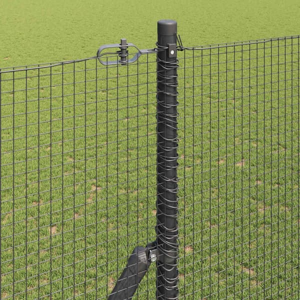 vidaXL Utomhus Svetsat Trådstängsel Markfäste 10 x 1,5 m Grå Mesh Grå