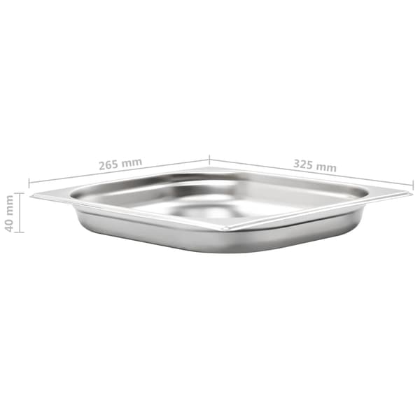 vidaXL Gastronormkantiner 8 st GN 1/2 40 mm rostfritt stål Silver