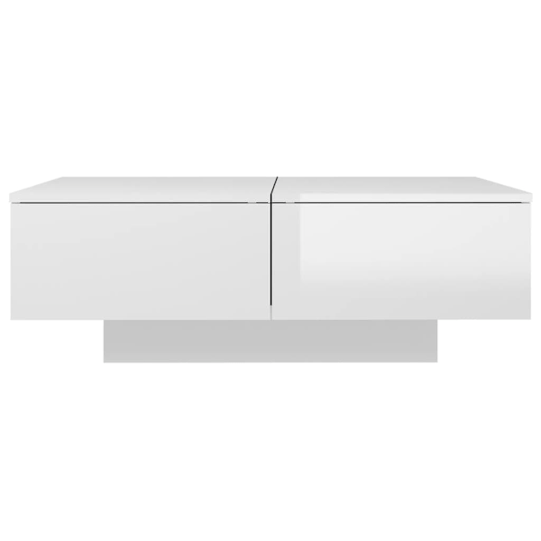 vidaXL Soffbord vit högglans 90x60x31 cm konstruerat trä Vit