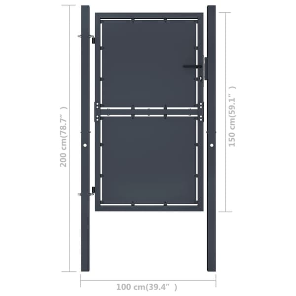 vidaXL Trädgårdsgrind stål 100x150 cm antracit Antracit