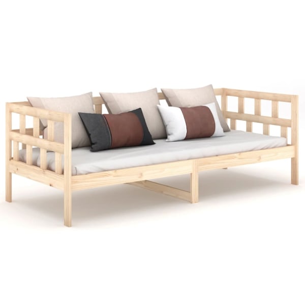 vidaXL Dagbädd massiv furu 90x190 cm Brun