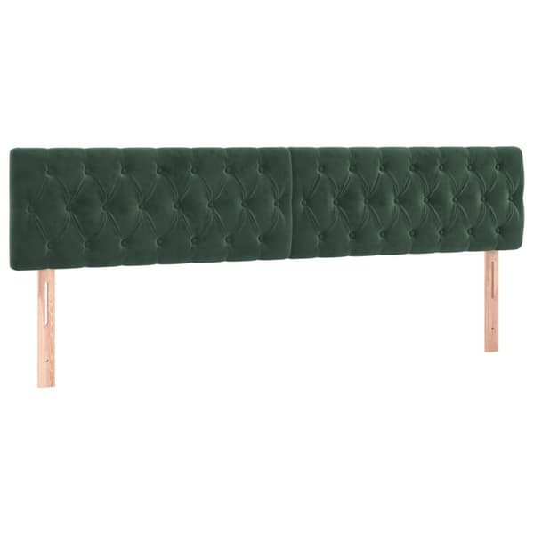 vidaXL Ramsäng med madrass mörkgrön 180x200 cm sammet Grön