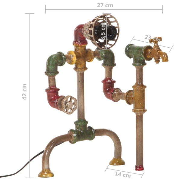 vidaXL Golvlampa industriell design vattenrör järn multifärg