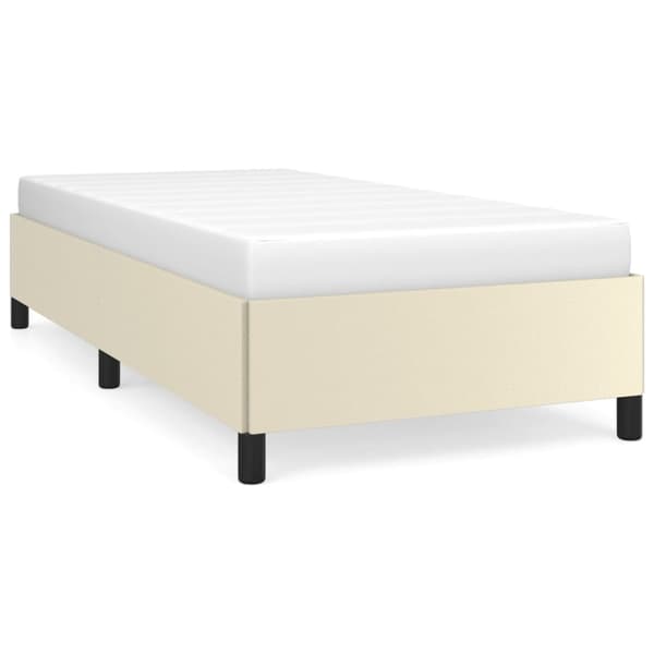 vidaXL Sängram gräddvit 100x200 cm konstläder Kräm