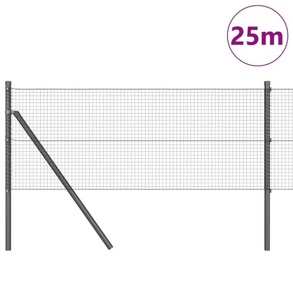 vidaXL Markfixerat Svetsat Stängsel 25 x 0,4 m (B x H) Grå