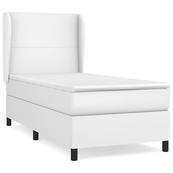 vidaXL Ramsäng med madrass vit 100x200 cm konstläder Vit